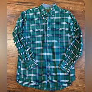 Roper Shirt Mens M Long Sleeve Button Green Blue Red Plaid Cotton Western